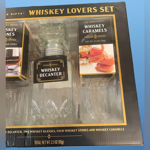 Ten Acre Whiskey Decanter Set-Glasses And Stones, Caramels-Never Been Opened - Picture 10 of 11